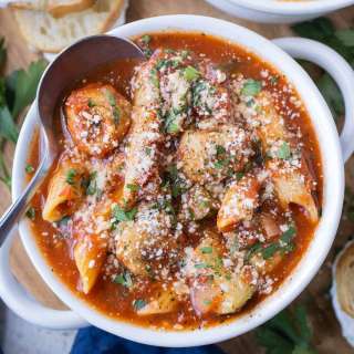 Chicken Parmesan Meatball Soup
