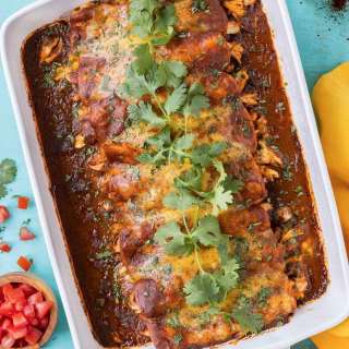 Rotisserie Chicken Enchiladas with Corn Tortillas