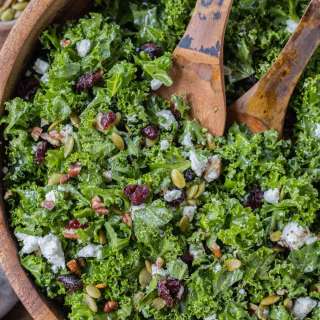 Simple Kale Salad with Cranberries