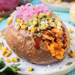 BBQ Chicken Stuffed Sweet Potatoes