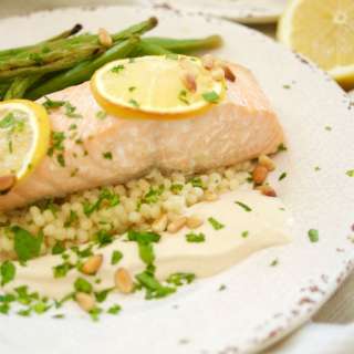 Broiled Salmon With Tahini Sauce