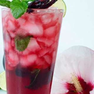 Hibiscus Mojito Mocktail or Cocktail