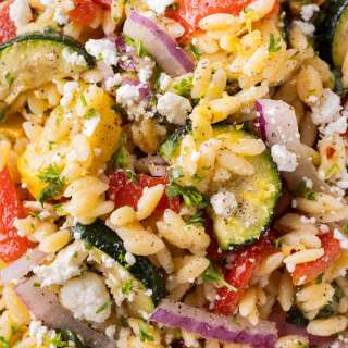 Lemon Orzo Pasta Salad with Feta
