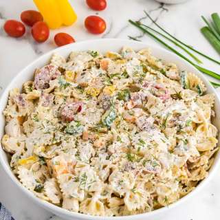 Chicken Bacon Ranch Pasta Salad Recipe