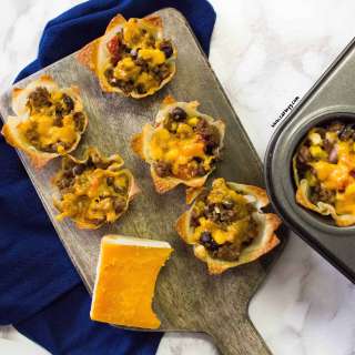 Crunchy Nacho Burrito Taco Cups
