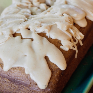 Pumpkin Bread with Browned Butter Maple Frosting