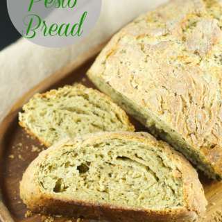 No Knead Pesto Bread