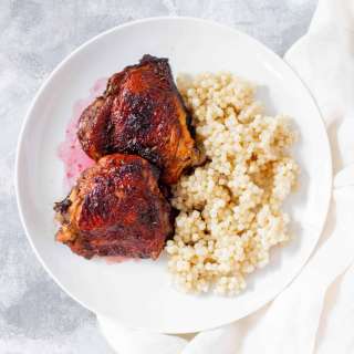 Pomegranate Glazed Chicken Thighs