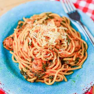 Instant Pot Pasta Recipe with sausage and spinach
