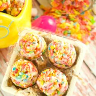 Glazed Fruity Pebbles Eggs