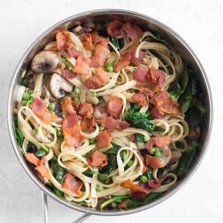 Bacon, Mushroom, Spinach Pasta