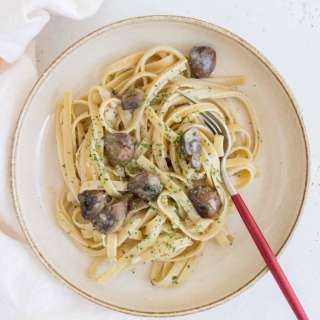 Butter Garlic Miso Noodles with Mushrooms