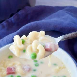 Easy Mac and Cheese Soup Recipe (with leftover ham)