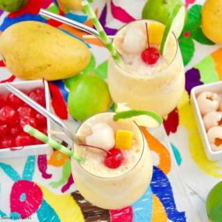 Mango Lychee Wine Slushies with Ginger Lime