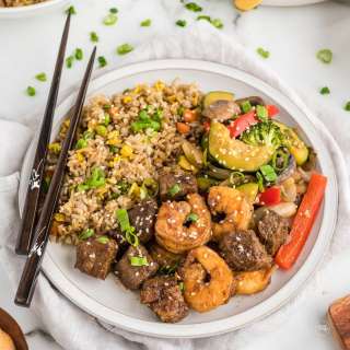 Blackstone Hibachi Steak and Shrimp