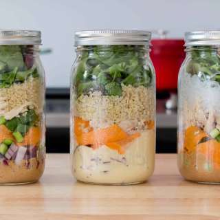 Mason Jar Salads with Chicken 3 Ways