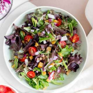 Simple Lentil Salad with Mixed Greens