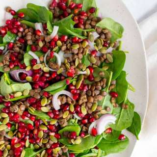 Lentil Salad with Pomegranate Seeds