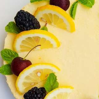 Lemon Chiffon Cake with Oreo Crust