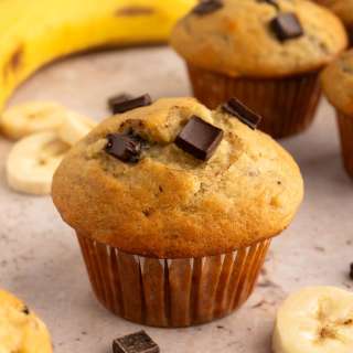Moist Banana Chocolate Chip Muffins