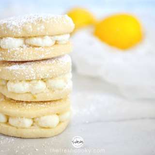 Lemon Sandwich Cookies with Lemon Cream Frosting