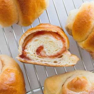 Strawberry Swirl Japanese Milk Bread Rolls