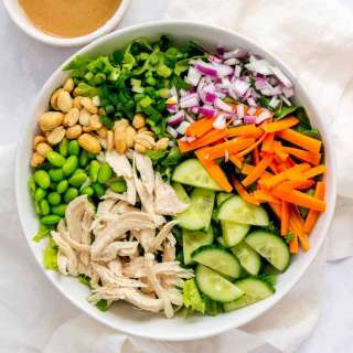 Thai inspired Chopped Salad with Peanut Sauce