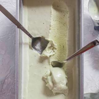 Homemade Honey Matcha Ice Cream