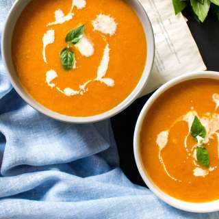 Roast Tomato and Garlic Soup (Stovetop and Instant Pot)