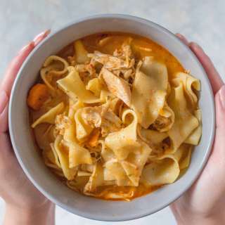 Korean Inspired Spicy Chicken Noodle Soup