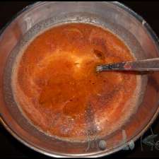 Orange Tomato soup with Mozarella