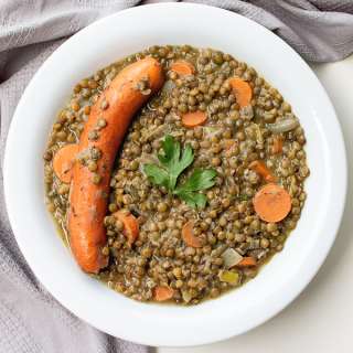 French Green Lentils with Sausage