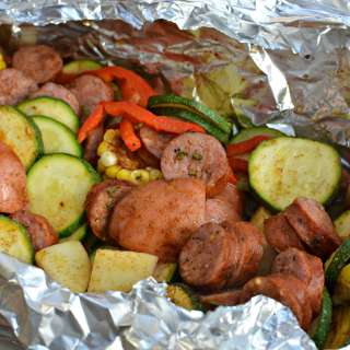 Sausage and Veggie Tin Foil Packets