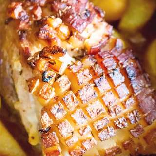 Dutch Oven Garlic Boneless Pork Loin Roast