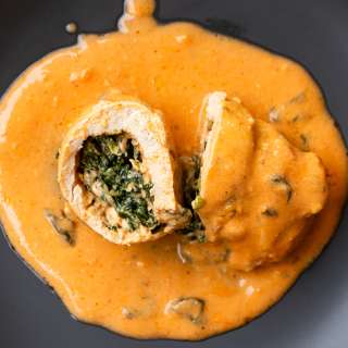 Spinach Cream Cheese Chicken Roulade (Ballotine) Recipe