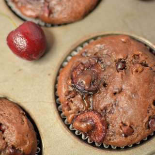 Double Chocolate Cherry Muffins