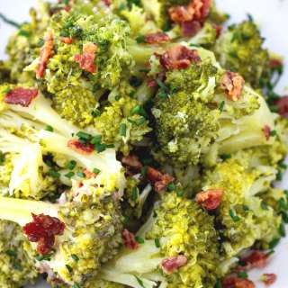 Warm Broccoli Salad with Bacon and Vinaigrette