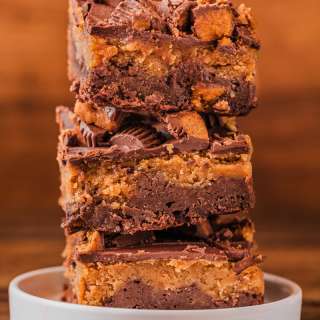 Layered Peanut Butter Cheesecake Brownies