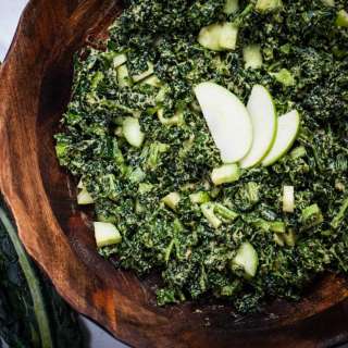 Kale Apple Salad with Creamy Avocado Pesto