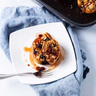 Baked Stuffed Apples with Belgian Raspberry Beer