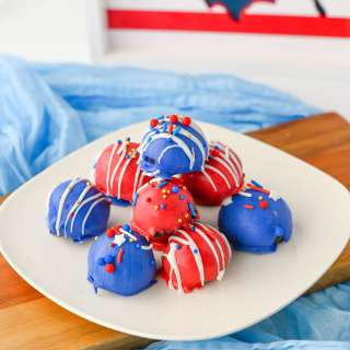 Patriotic Oreo Cream Cheese Truffles