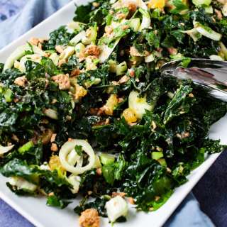 Citrusy Kale Salmon Salad