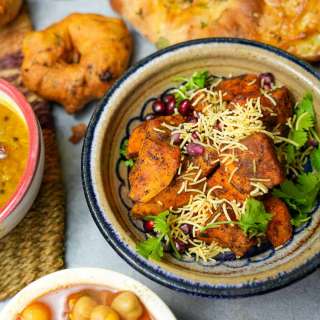Shakarkandi ki chaat (Indian sweet potato street food)