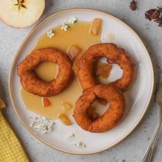 Picarones with chamomile apple syrup