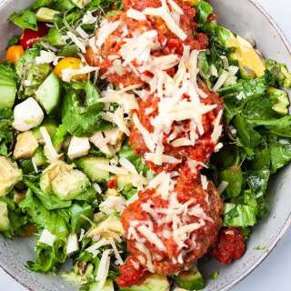 Italian Meatball Salad With A Simple Dressing
