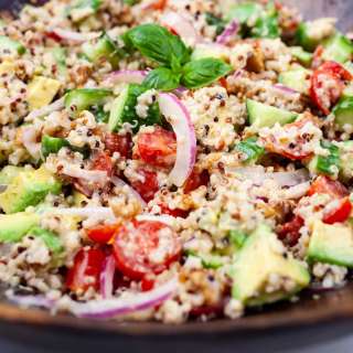 Cucumber Avocado Quinoa Salad With Creamy Lemon Dressing