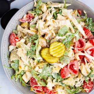Cabbage And Arugula Salad With Crunchy Pickles