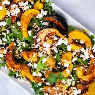 Air Fryer Roasted Acorn Squash Salad With Easy Dressing