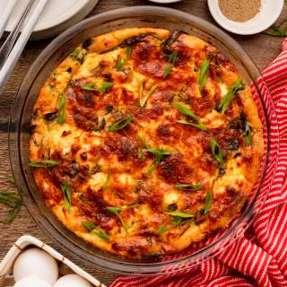 Cheesy Spinach and Mushroom Quiche
