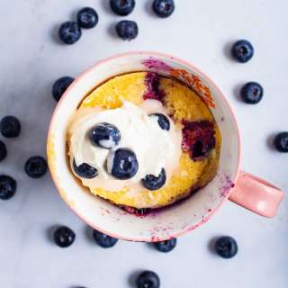 Almond Flour Mug Cake With Blueberries